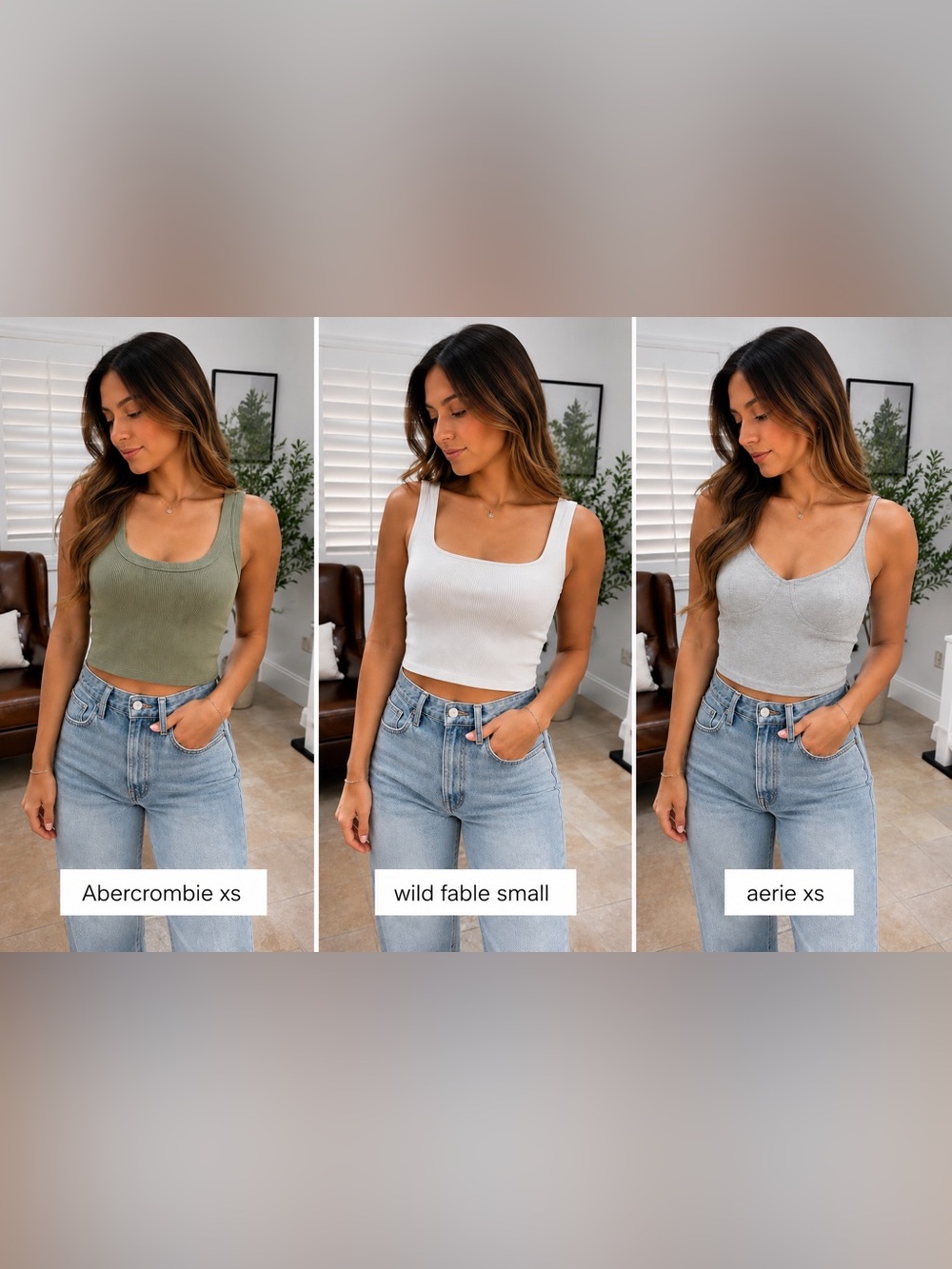 Set of 3 Crop Tanks: Abercrombie, Wild Fable Crop, & Aeries